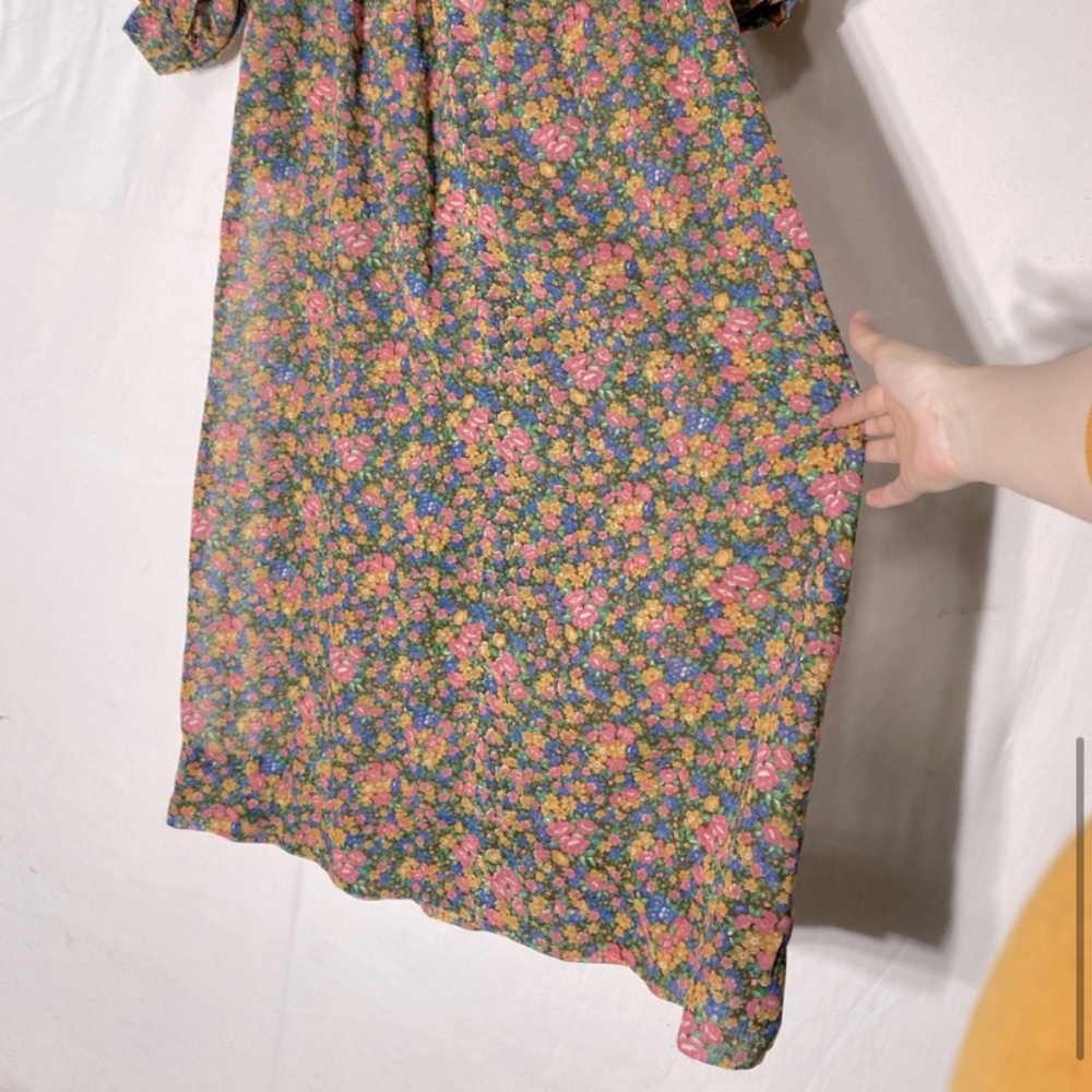 Vintage Handmade Floral Long Sleeve Prairie Style Modest Maxi Dress M - Picture 9 of 15
